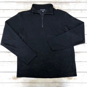Kenneth Cole Black 1/4 Zip Casual Pullover Sweater